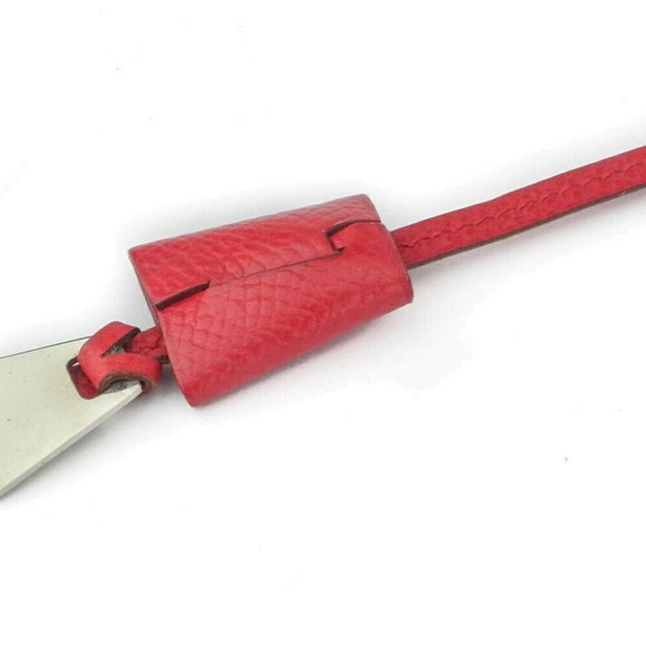 AUTH Hermes Minicaki Sheet Dock Tag Leather ~ Silver Bracket - Picture 5 of 8